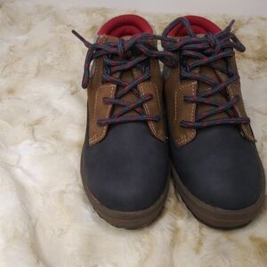 Kids Brown And Blue Shoes